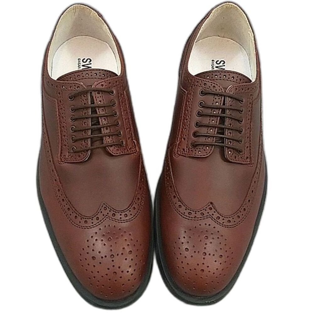 Swear London NWOT Logan Wingtip Oxford Dress Shoes, Leather Brown Men's sz 42